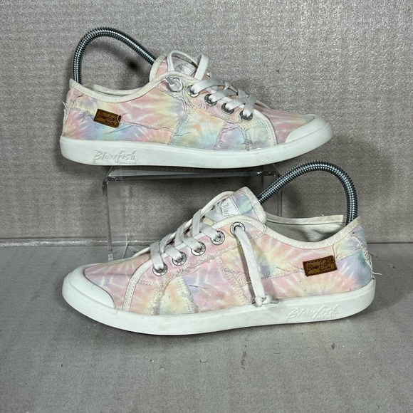 Blowfish Vesper Women's Pastel Lace-up Frayed Sneakers Size 7.5 M - Picture 1 of 8